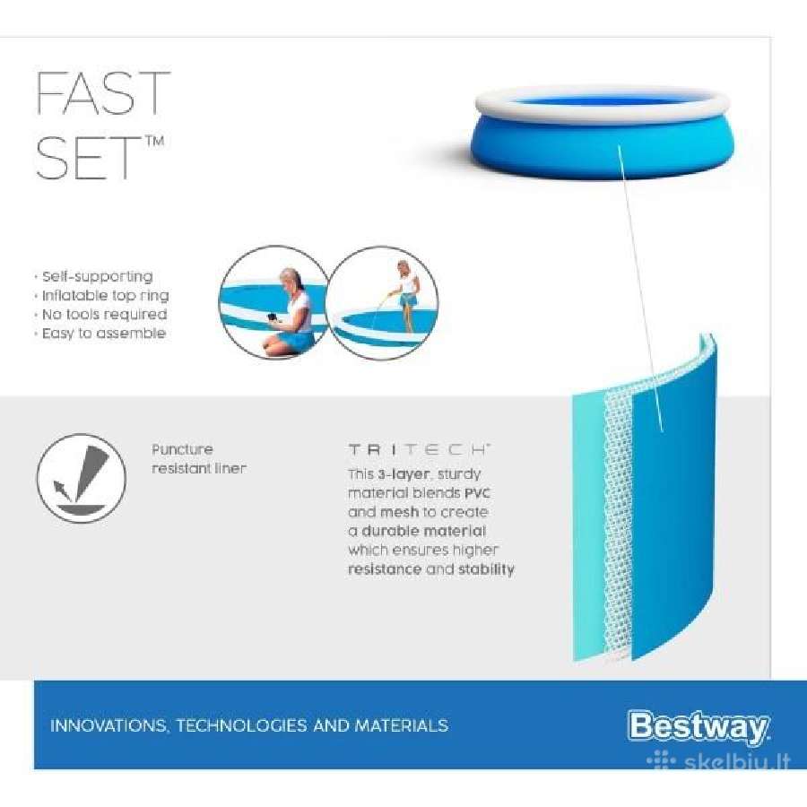 Baseinas Bestway Fast Set 366х76 cm Pool Set - nuotraukos Nr. 8