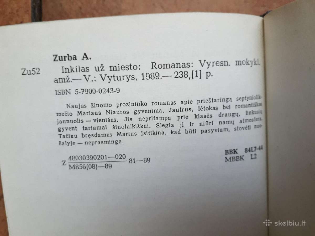A. Zurba "Inkilas už miesto" 1989 m. - nuotraukos Nr. 3