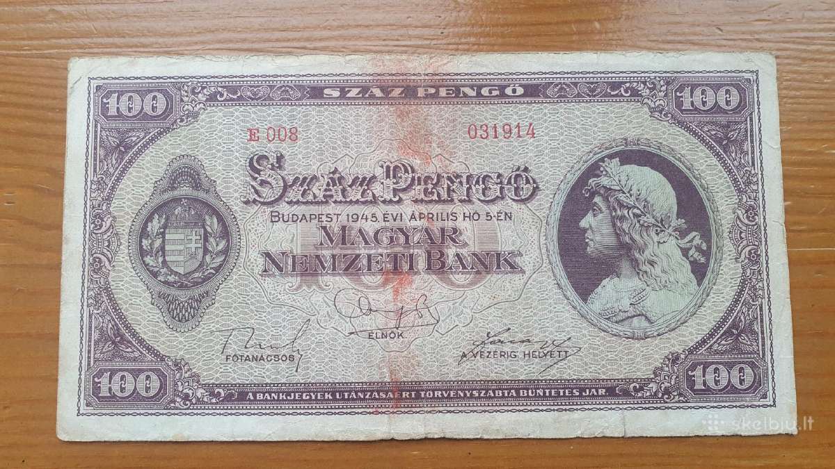 100 pengo 1945 Vengrija