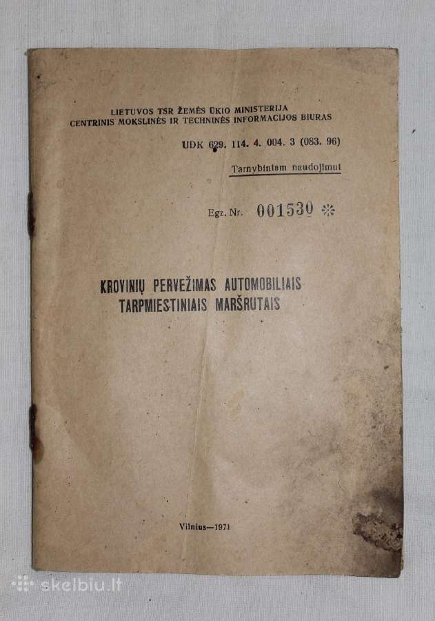 Krovinių pervežimas automobiliais knyga 1971