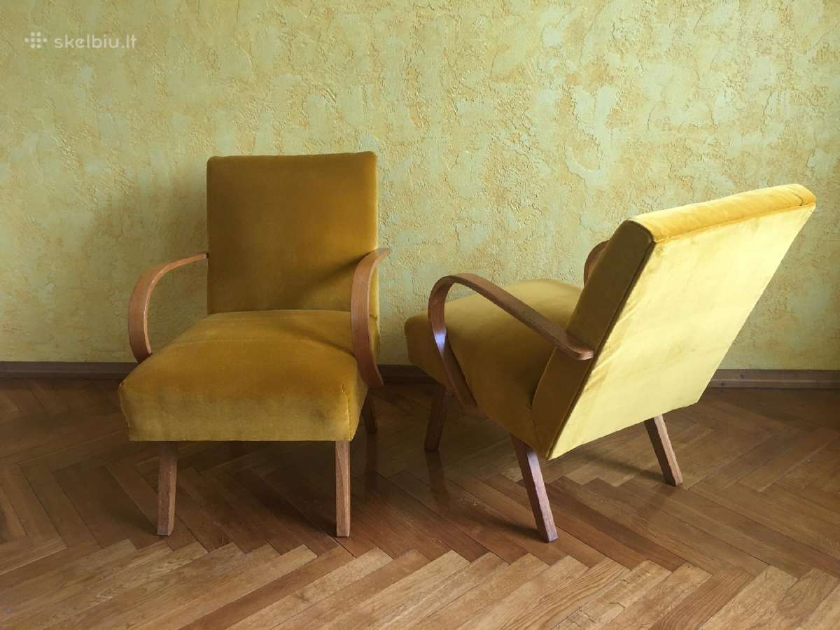 Vintažiniai čekoslovakiški midcentury foteliai - nuotraukos Nr. 2