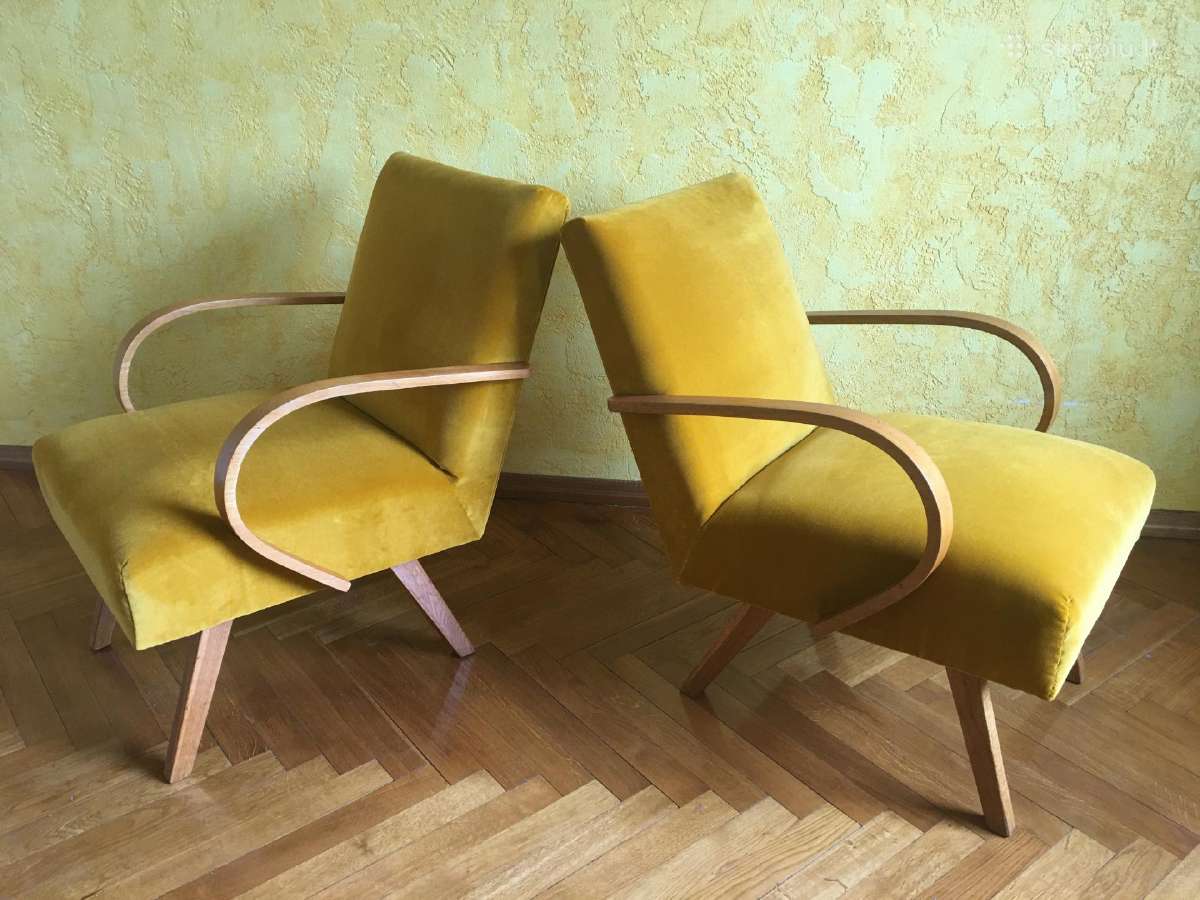 Vintažiniai čekoslovakiški midcentury foteliai - nuotraukos Nr. 5
