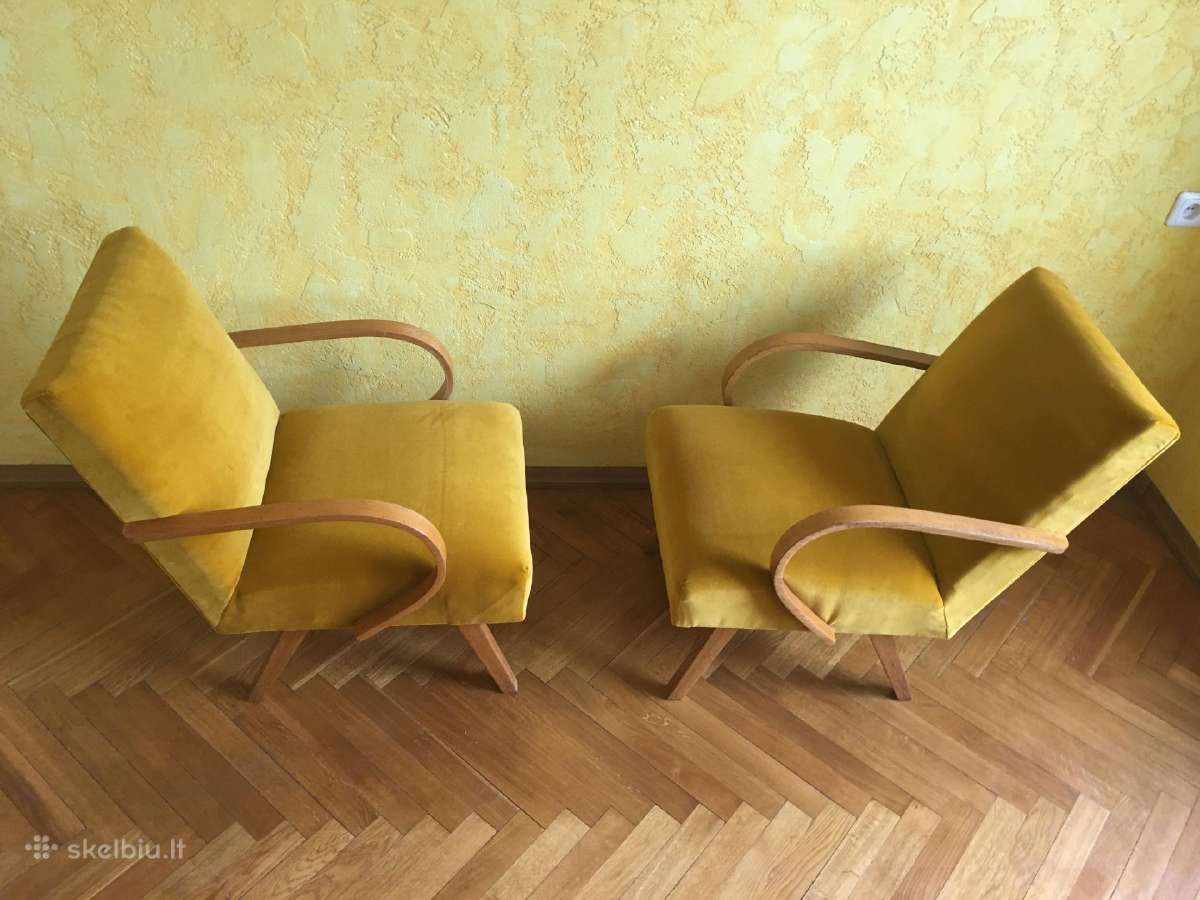 Vintažiniai čekoslovakiški midcentury foteliai