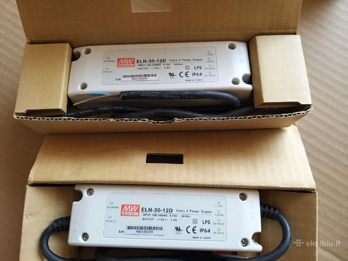 Meanwell Eln-30-12d LED maitinimo šaltiniai, dimer