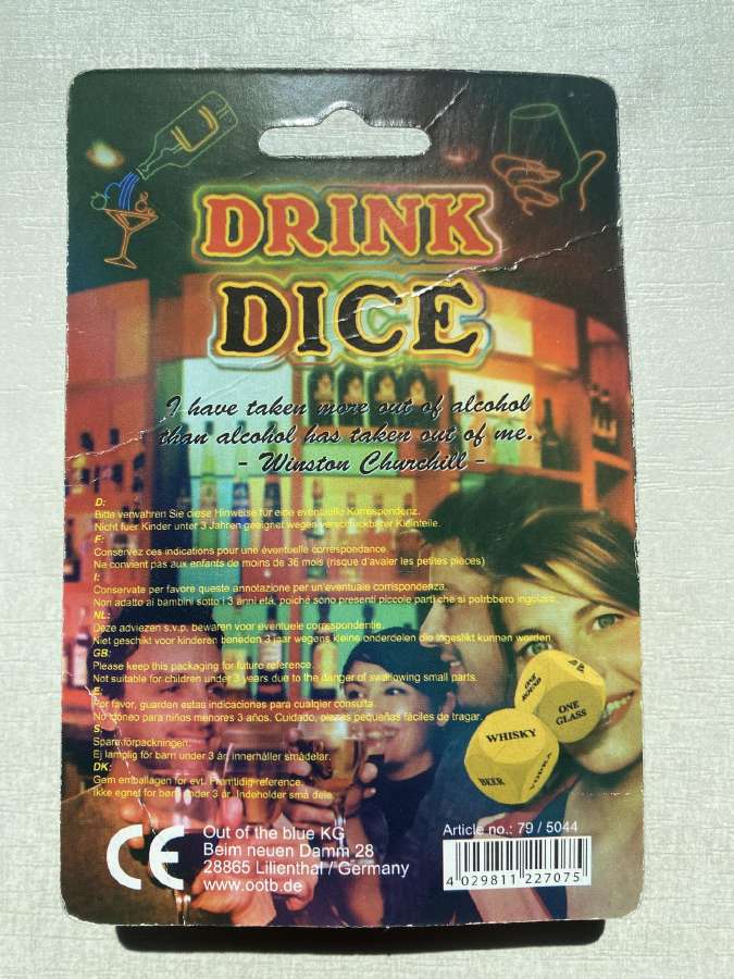 Žaidimo kauliukai Drink Dice - nuotraukos Nr. 2