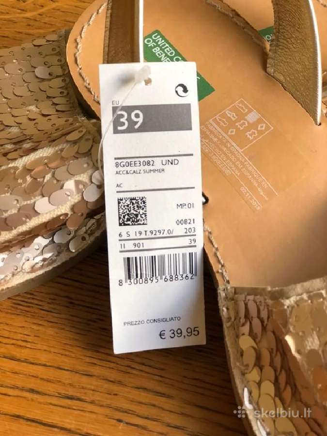 United Colors of Benetton auksinės basutės 39dydis - nuotraukos Nr. 7