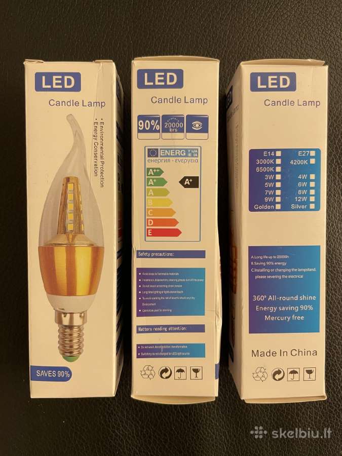 LED lempos. 7 vnt. E14 cokolis 5w 6500k - nuotraukos Nr. 5
