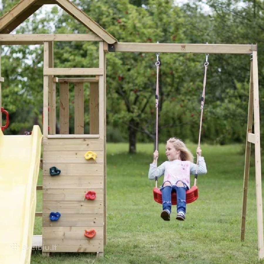 Medinės vaikų žaidimų aikštelės - nuotraukos Nr. 2