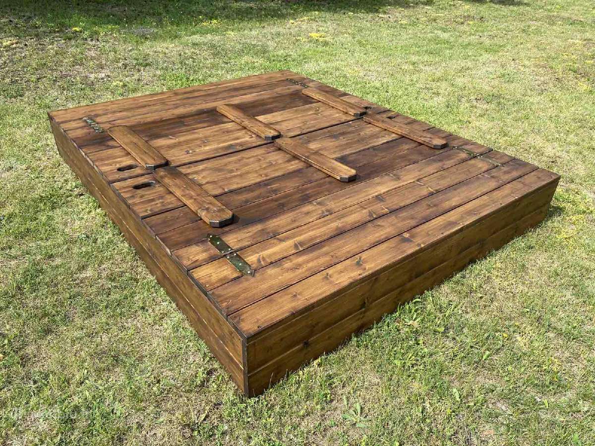 Kokybiškos smėlio dėžės vaikams! Medis! 2m x 2.5m - nuotraukos Nr. 4
