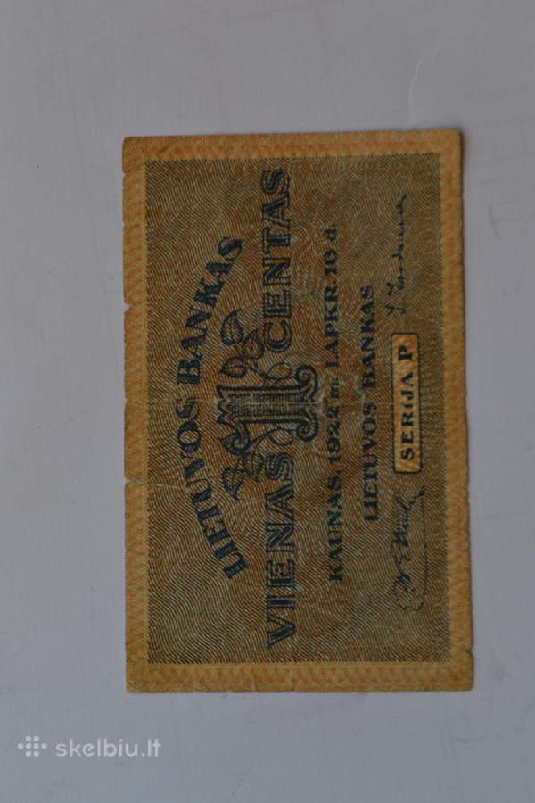 1 centas 1922 m.