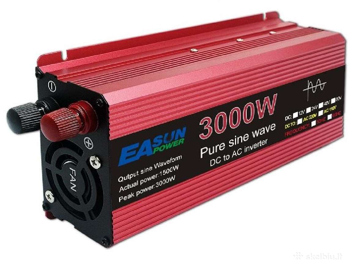 Įtampos keitiklis 12v-220v 3000w gryna sinusoide - nuotraukos Nr. 2