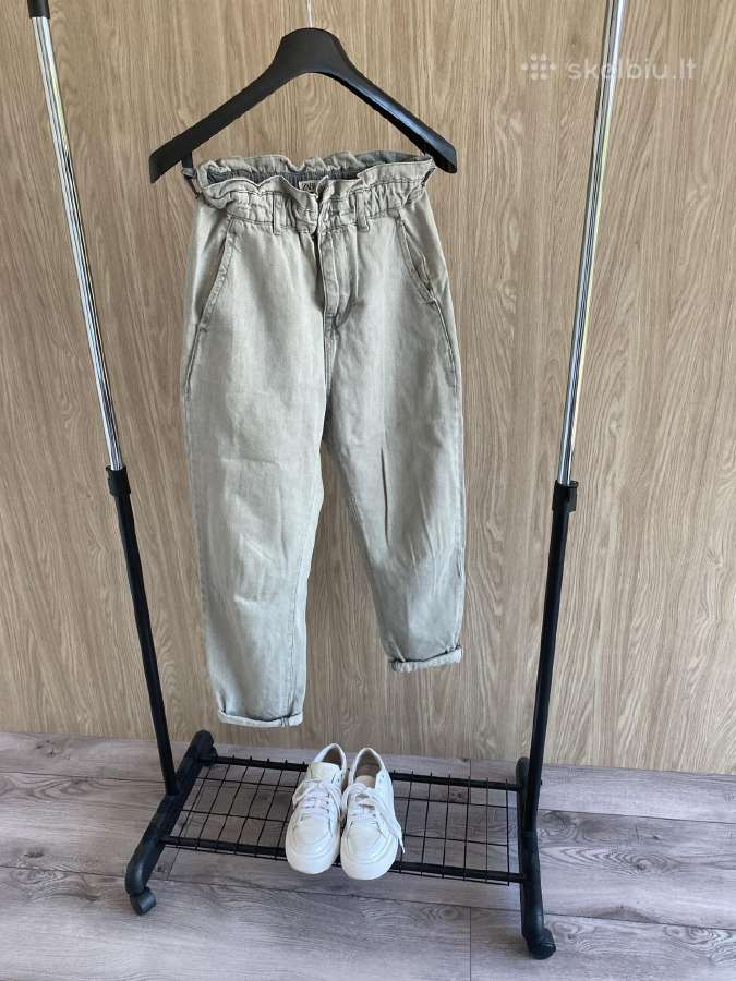 Zara paper bag džinsai