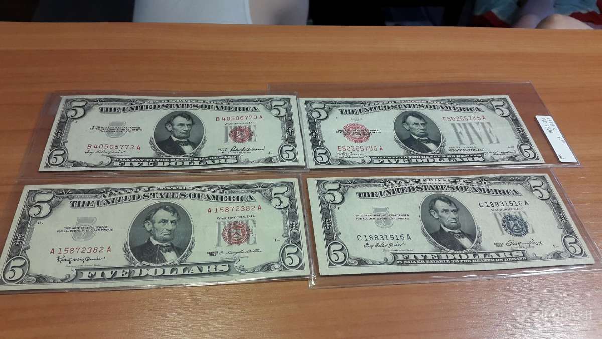 5 usd 1928,1953,1963 metu