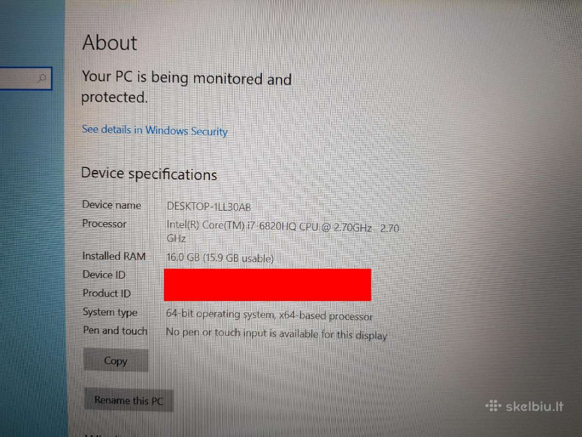 Dell Discrete Gpu i7 16gb 480gb 4G Lte 15.6" - nuotraukos Nr. 12