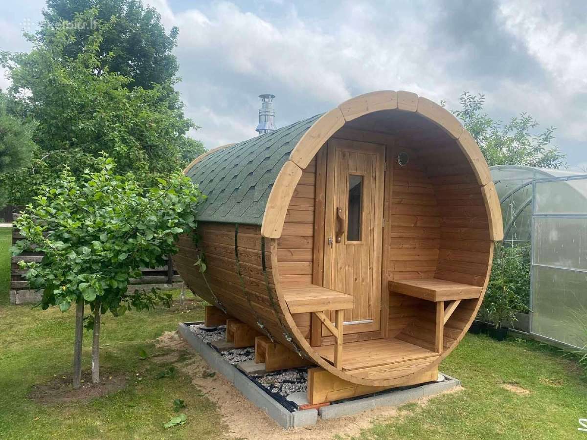 Apvali Lauko pirtis kubilas sauna bačka 2,4m ilgio - nuotraukos Nr. 2