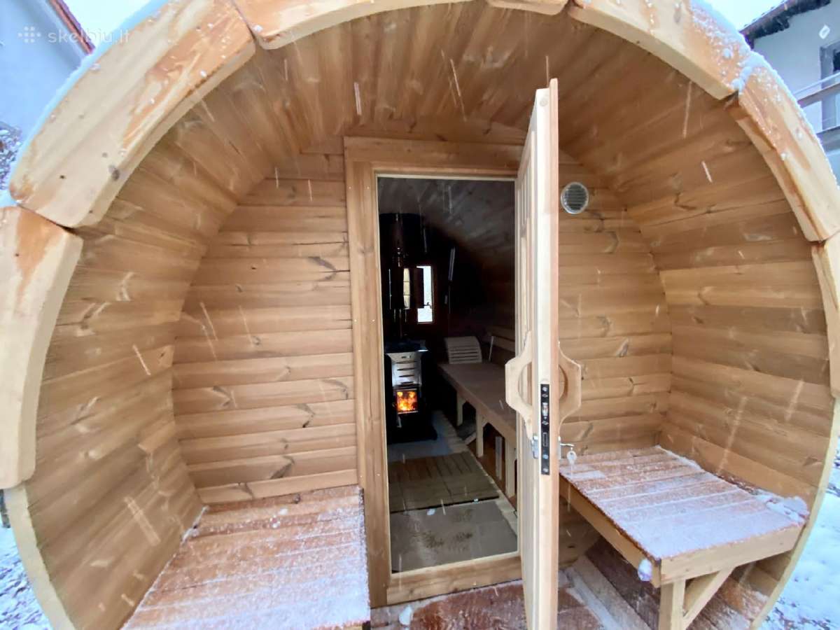 Apvali Lauko pirtis kubilas sauna bačka 2,4m ilgio - nuotraukos Nr. 7