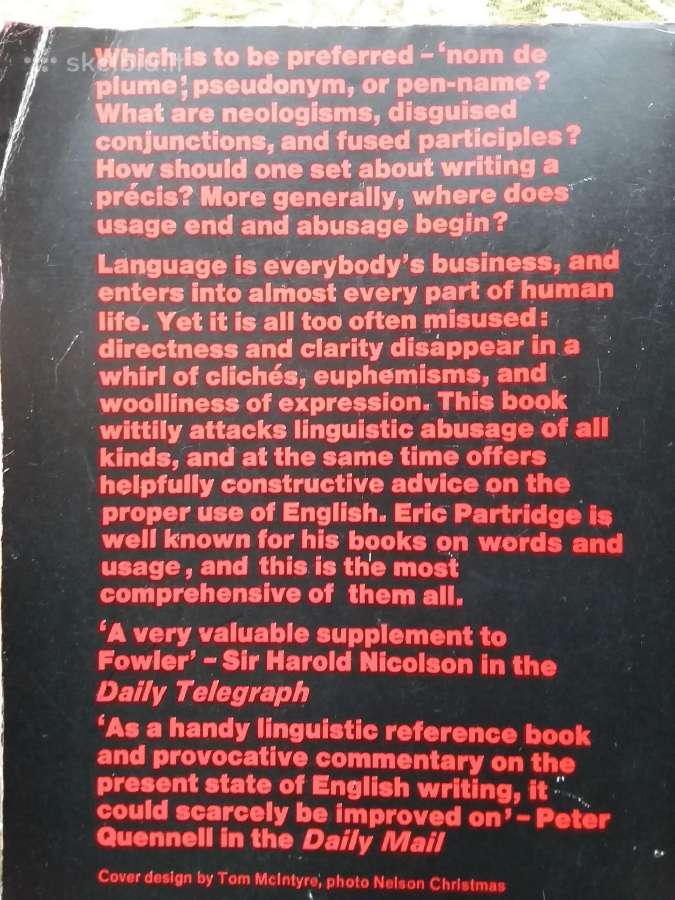 Usage and Abusage, Eric Partridge, 1974 m. - nuotraukos Nr. 3