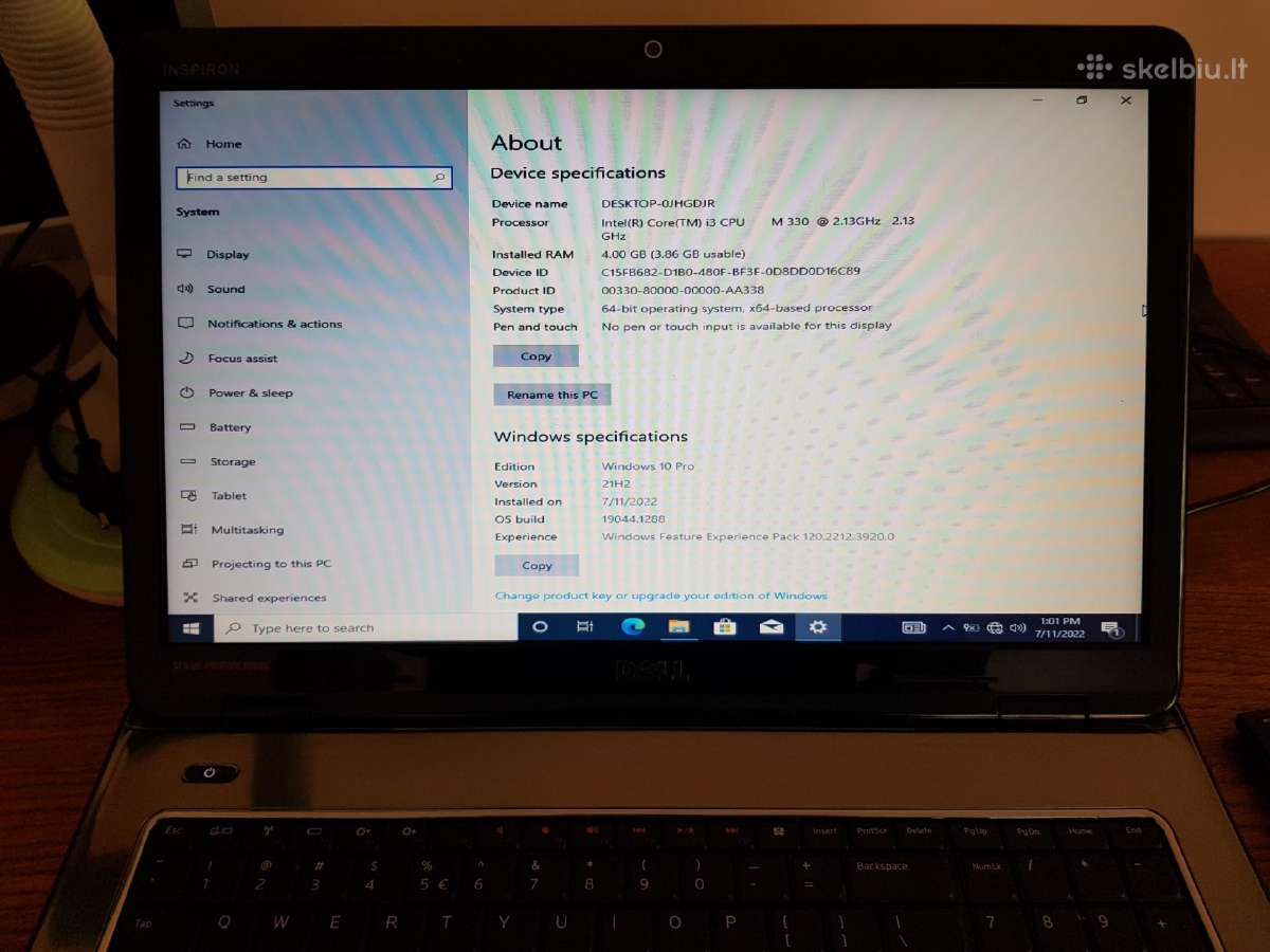 Nešiojamasis kompiuteris Dell Inspiron N7010 - nuotraukos Nr. 2