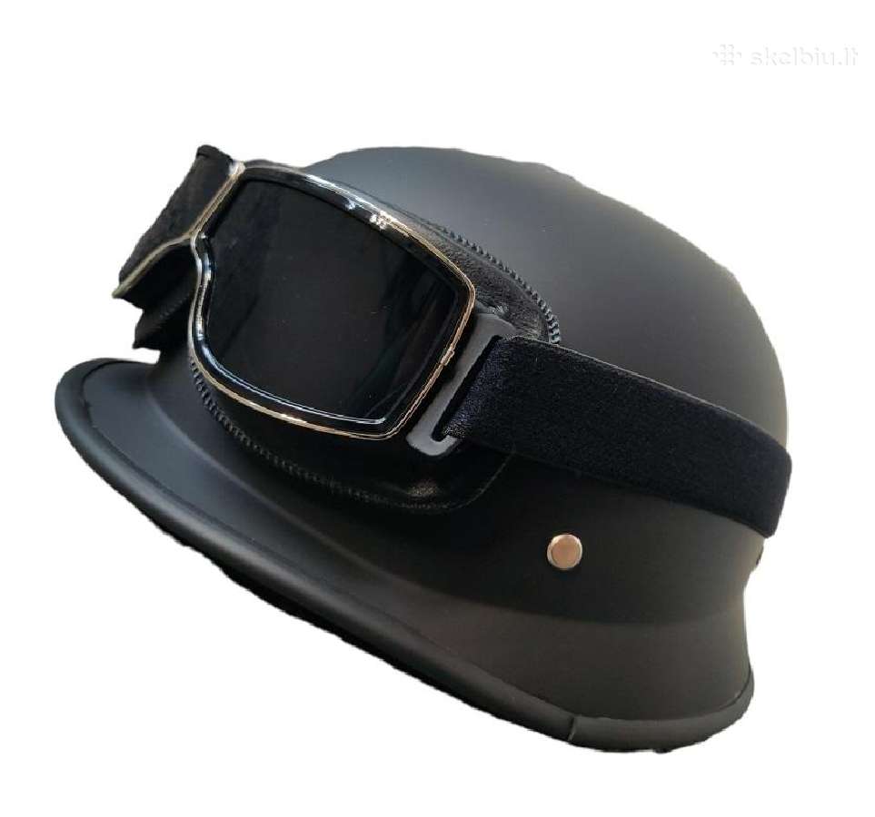 Retro motociklininko šalmas – atviro tipo 59-60cm - nuotraukos Nr. 4