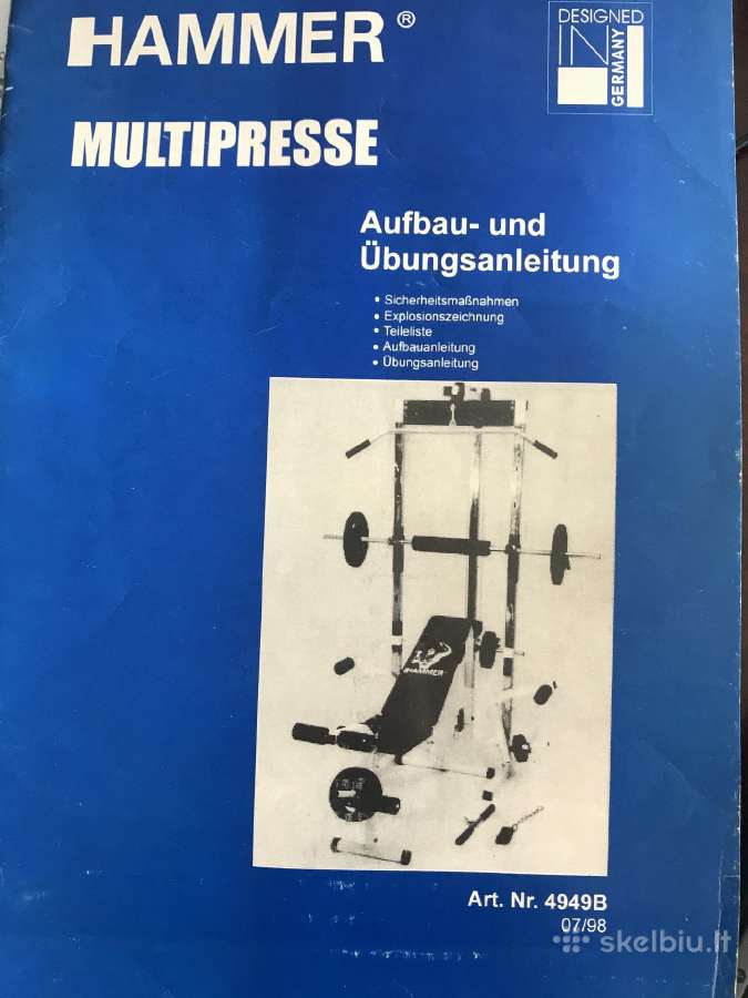 Jėgos suolelis - staklės Hammer pilnas komplektas - nuotraukos Nr. 5