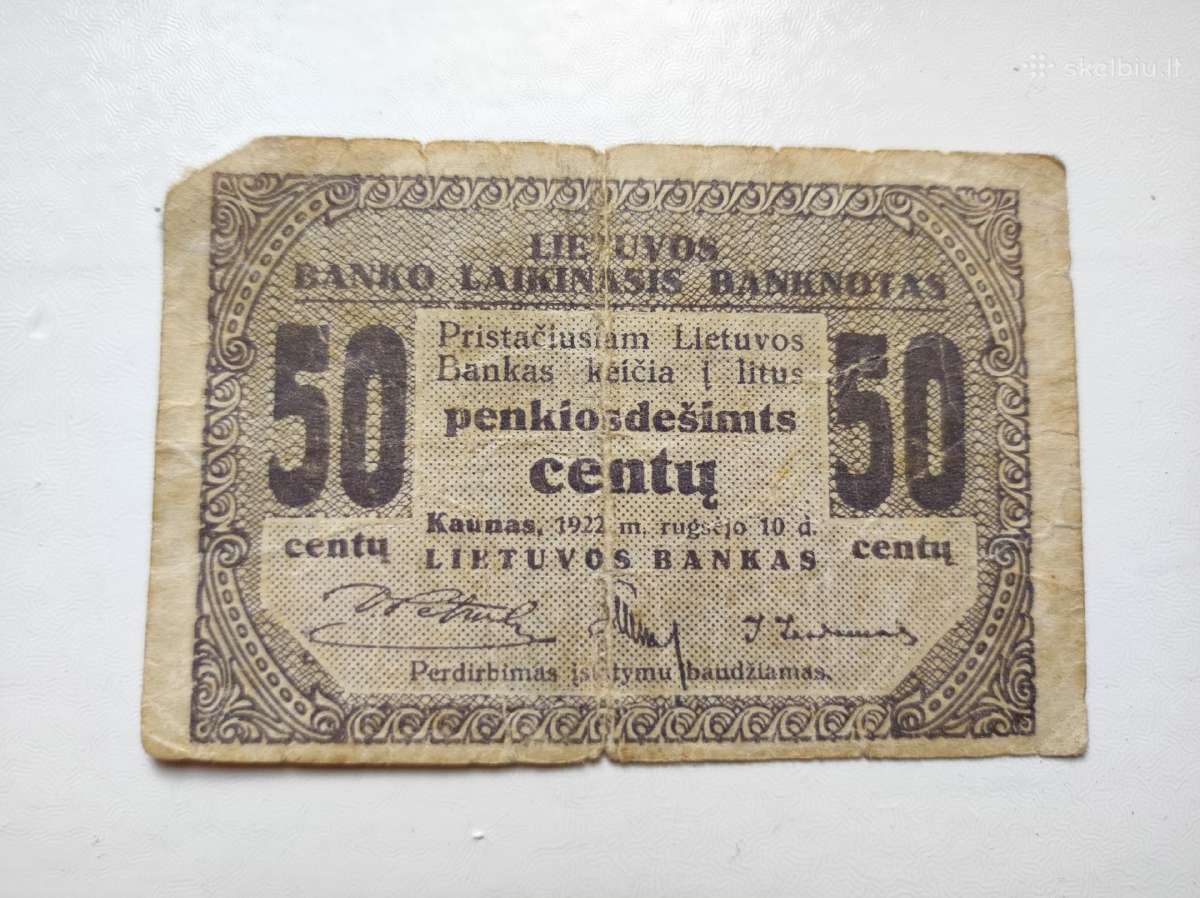 50 laikinujų centų tarpukario (retas)
