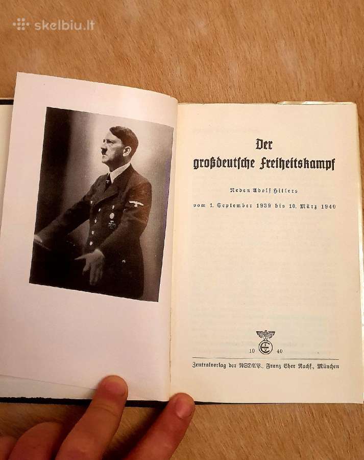 Knyga Adolfo Hitlerio kalbos 1940 - nuotraukos Nr. 7