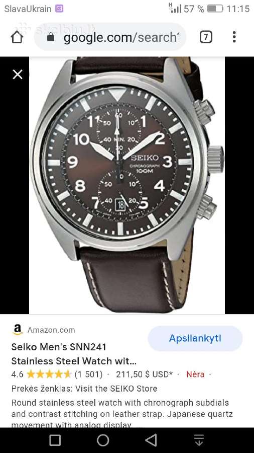 Seiko chronografas Snn241. Geras. - nuotraukos Nr. 7