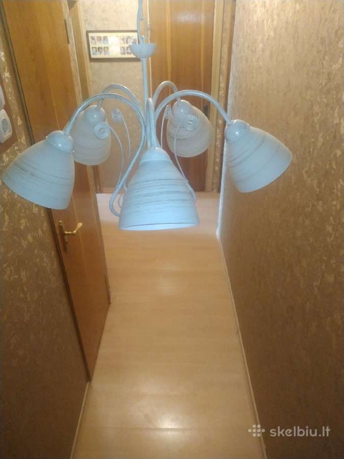 Lubinis baltas šviestuvas - sietynas 5 lempų - nuotraukos Nr. 7