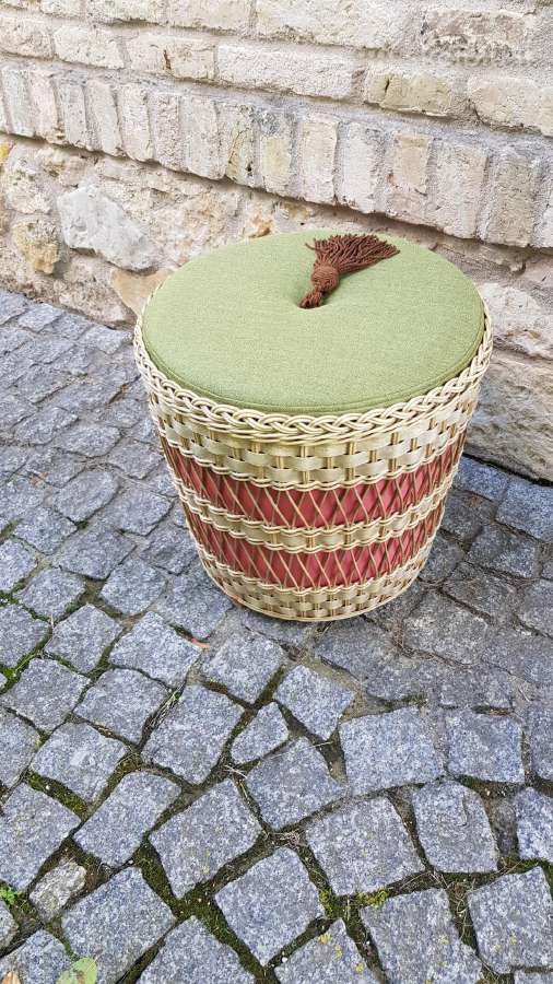 Vintažinis mid century pintas pufas-daiktadėžė - nuotraukos Nr. 3