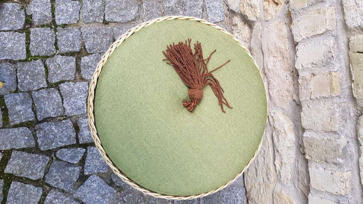 Vintažinis mid century pintas pufas-daiktadėžė - nuotraukos Nr. 6