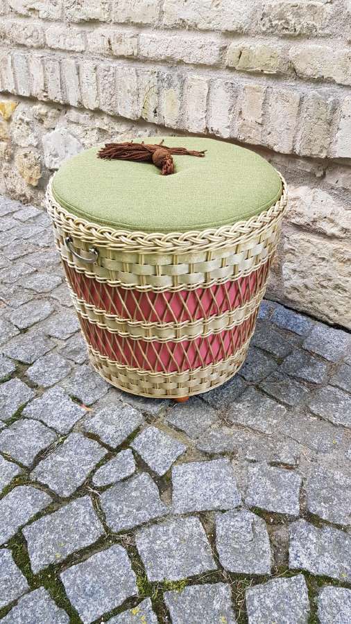 Vintažinis mid century pintas pufas-daiktadėžė - nuotraukos Nr. 7