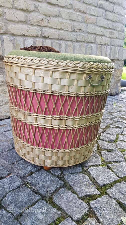 Vintažinis mid century pintas pufas-daiktadėžė - nuotraukos Nr. 20