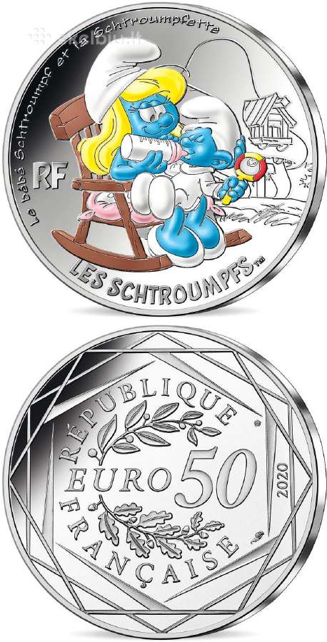 Prancūzija 2020 50 eurų mažylis smurfas
