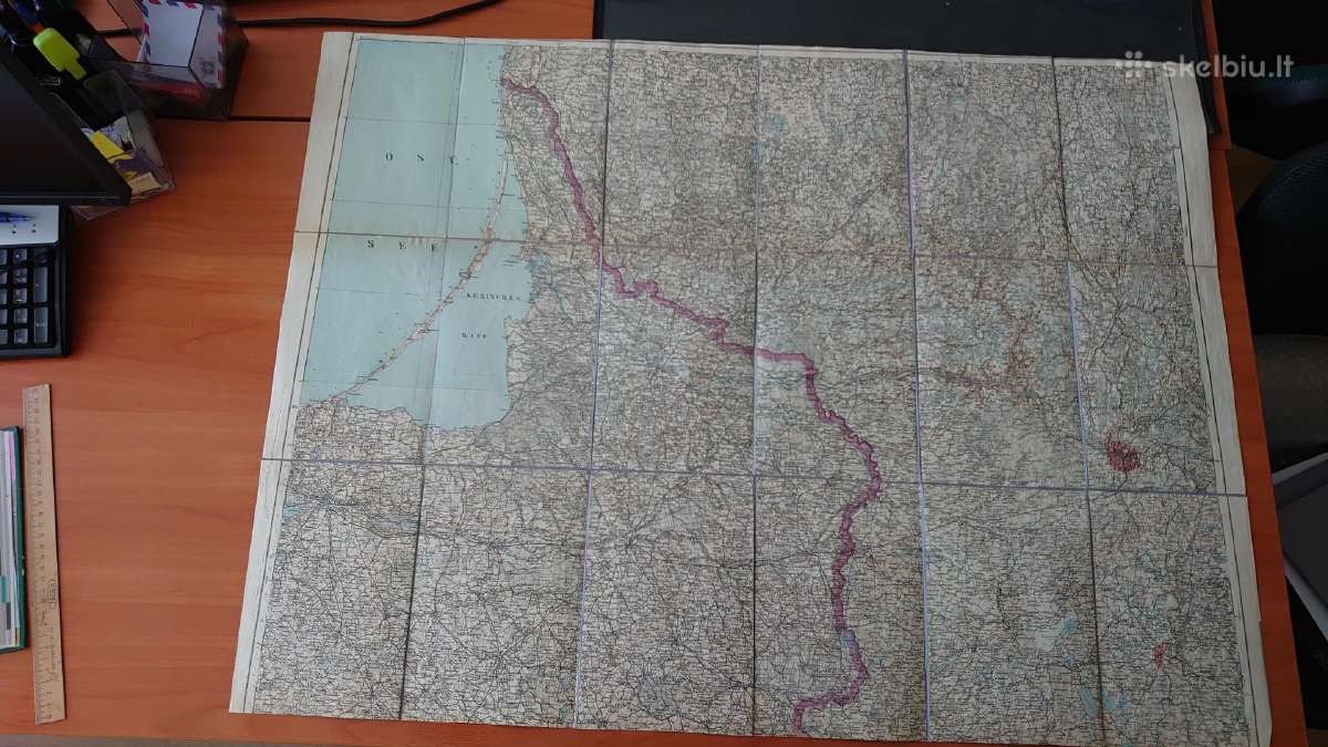1899 m. žemėlapis Tilsit, Memel, Šiauliai, Kaunas - nuotraukos Nr. 3