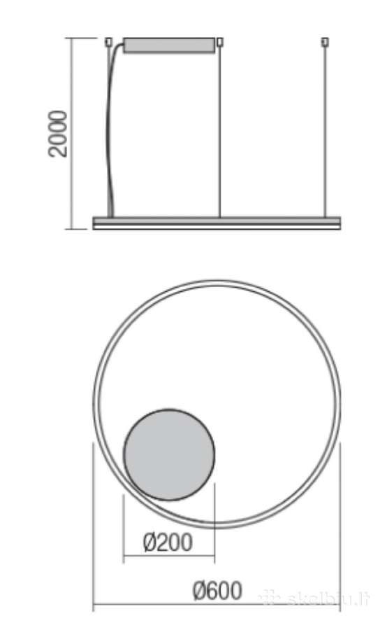 Pakabinamas dimeriuojamas LED šviestuvas Orbit D60 - nuotraukos Nr. 3