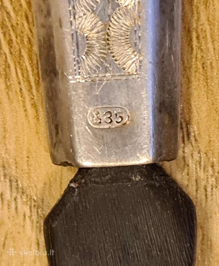 Antikvariniai salotų įrankiai ragas/sidabras 835 - nuotraukos Nr. 5