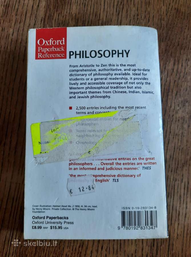 The Oxford Dictionary of Philosophy - nuotraukos Nr. 2
