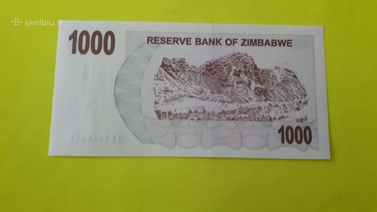 Zimbabvė 1000 Dolerių 2006m. Unc - nuotraukos Nr. 2