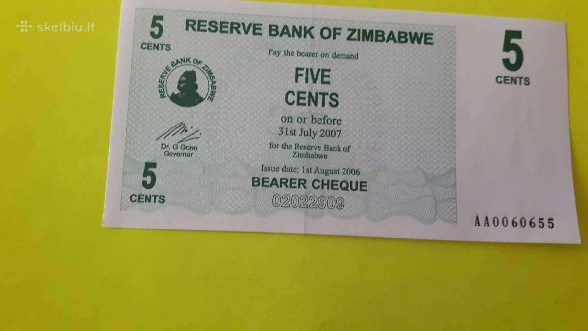 Zimbabvė 5 Centai 2006m. Unc