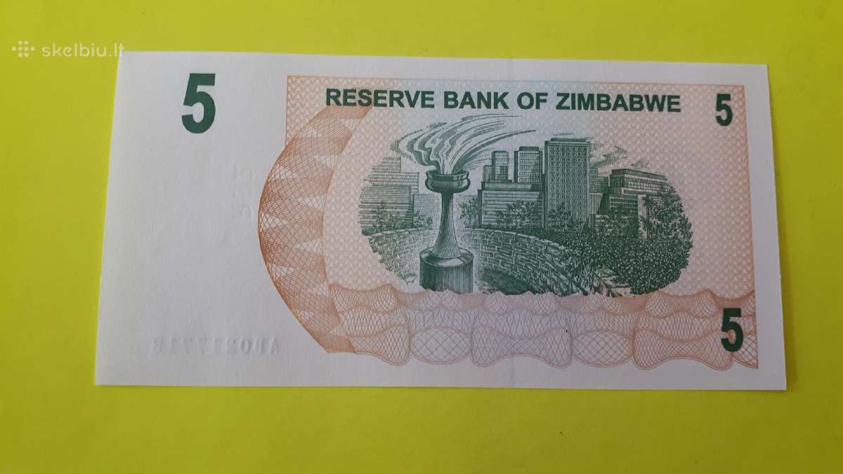 Zimbabvė 5 Doleriai 2006m. Unc - nuotraukos Nr. 2