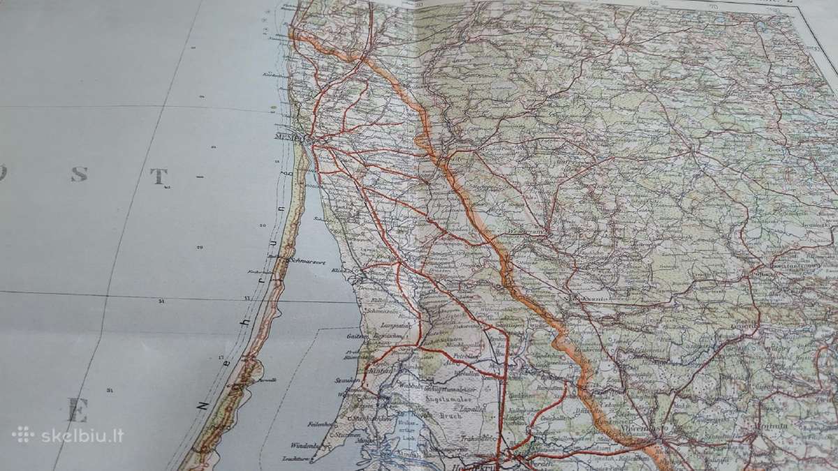 Memel, Tilsit 1925 m. žemėlapis - nuotraukos Nr. 2