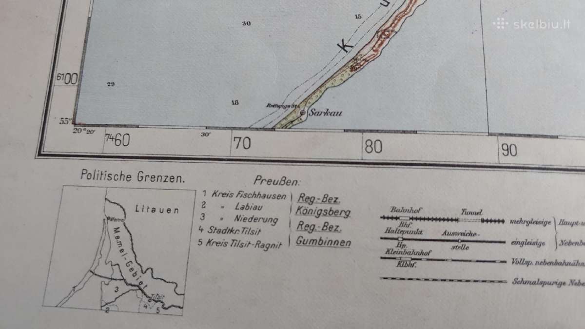 Memel, Tilsit 1925 m. žemėlapis - nuotraukos Nr. 4