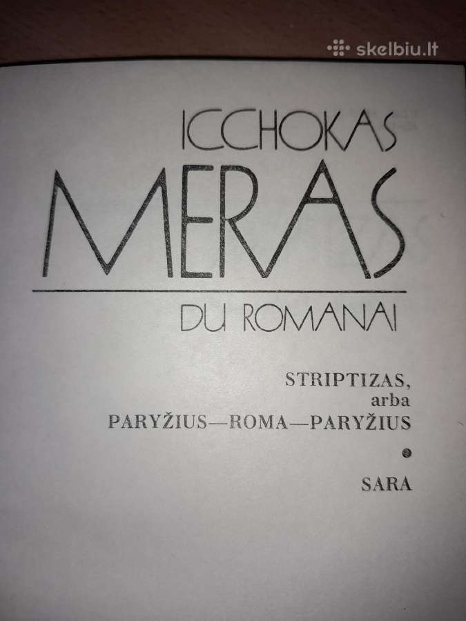 Icchokas Meras - Du romanai 1991 m. - nuotraukos Nr. 3