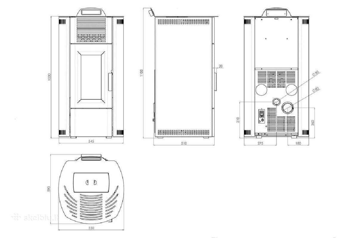Itališka granulinė krosnelė Extrastove Rt14 12kw - nuotraukos Nr. 5