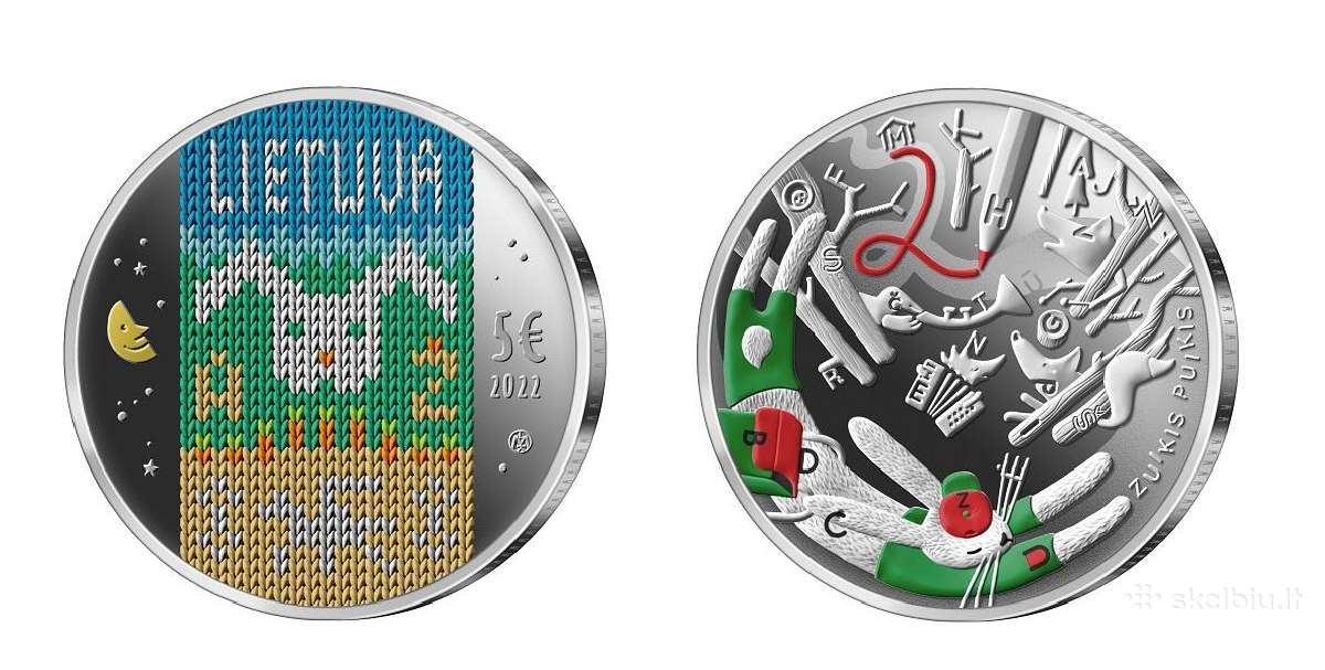 1,50 ir 5 eurų monetos - Zuikis Puikis - nuotraukos Nr. 2