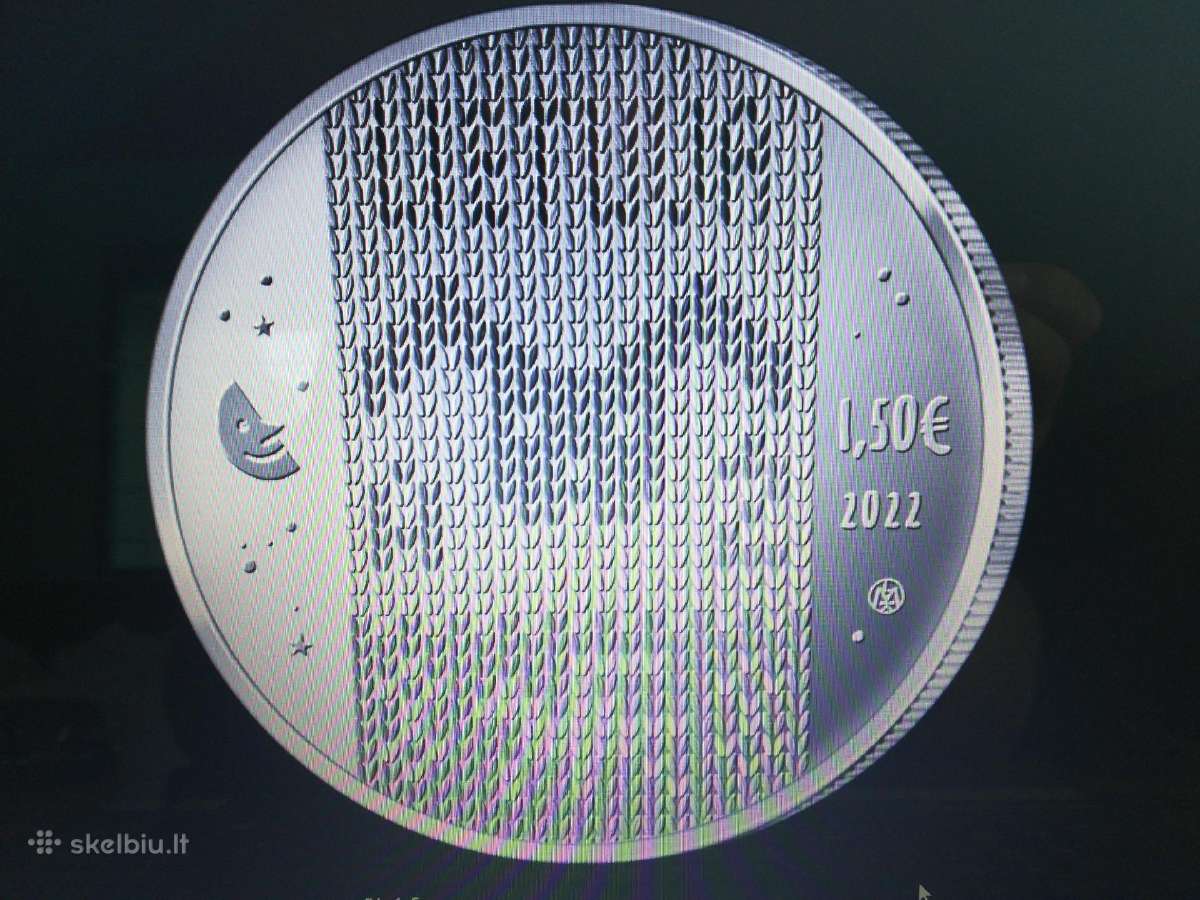 1,5 € moneta skirta pasakai „Zuikis Puikis“ 2022 m