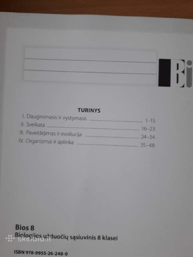 Biologijos užduočių sąsiuvinis 8 klasei Bios 8 - nuotraukos Nr. 2