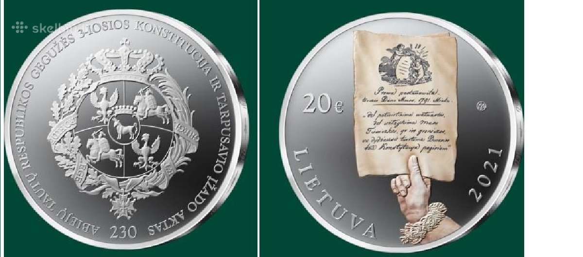 Parduodama 20 Eur sidabrinė "Atr" moneta