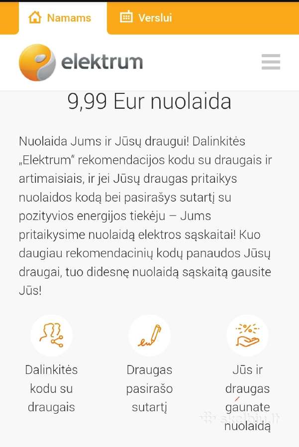 Elektrum planas nuo 21 ct/kw ir 15 eur nuolaida - nuotraukos Nr. 2