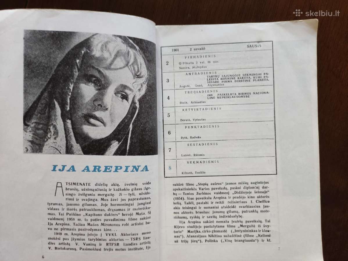 ,Kino mėgėjo kalendorius, 1961m. - nuotraukos Nr. 6